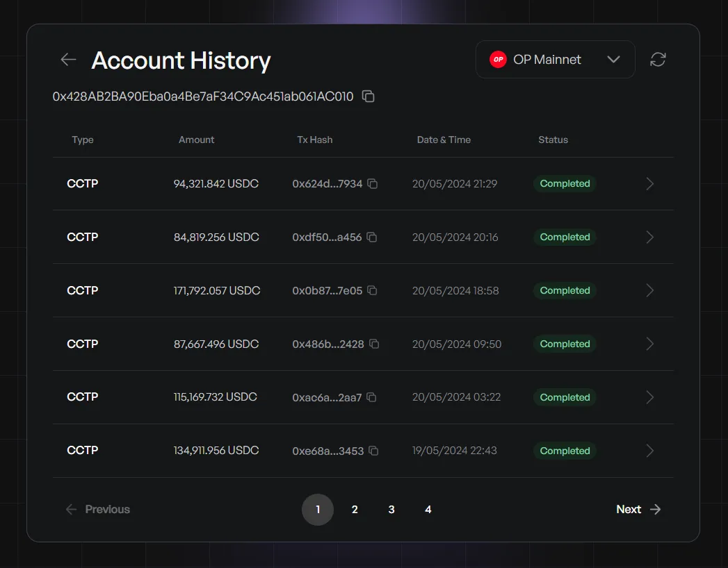 Bridgg Account History Feature